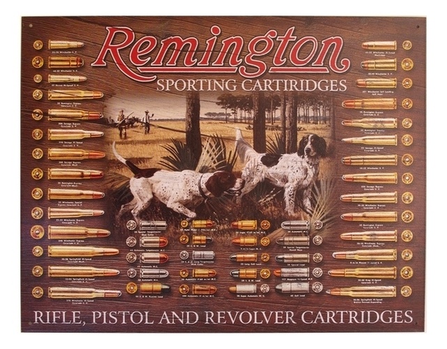 Tin Sign Remington Bullet Board