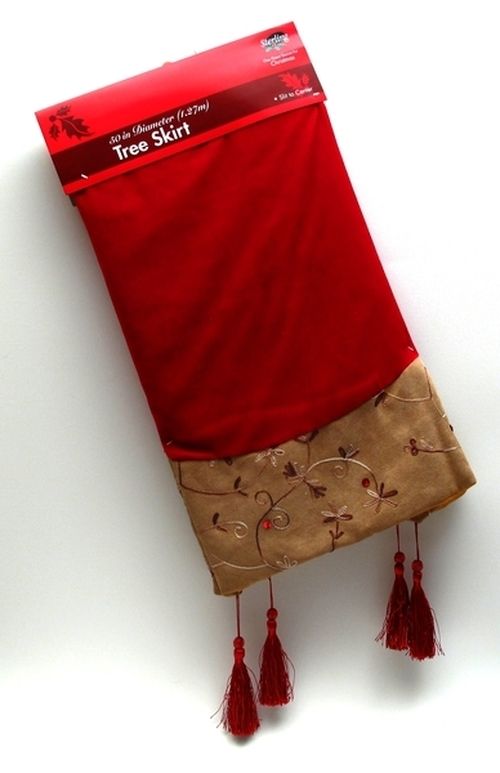 Octagon Burgundy Tapestry Tree Skirt