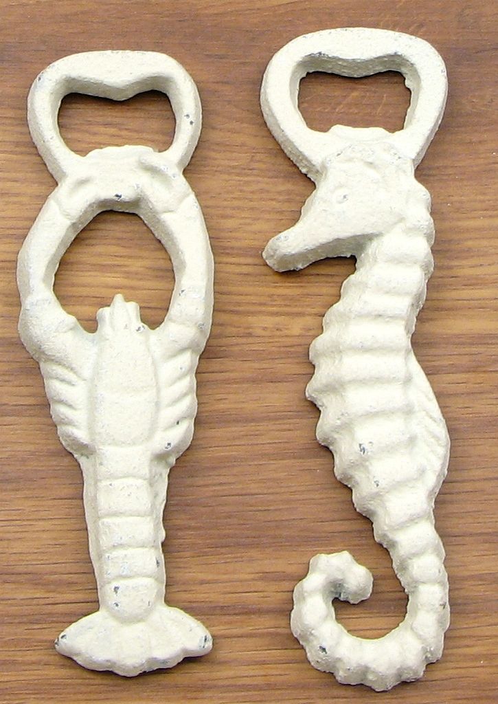 Seahorse And Lobster Bottle Openers Set Of 2