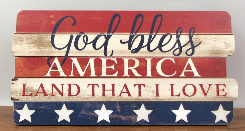 "God Bless America" Wood Sign