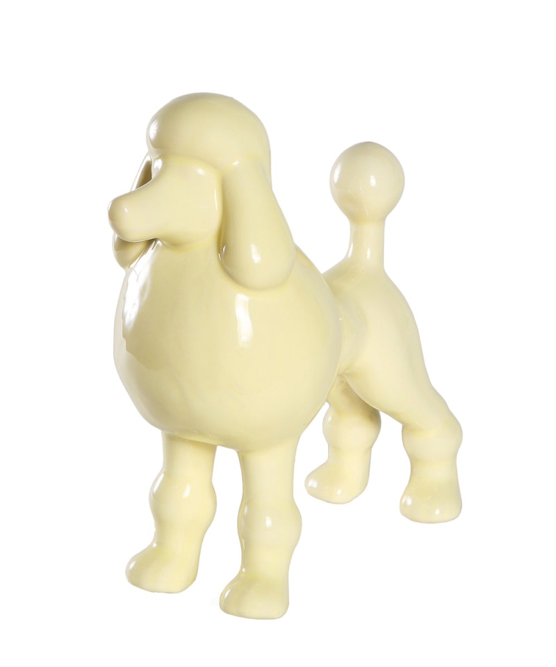 Standing Poodle Ceramic Statue