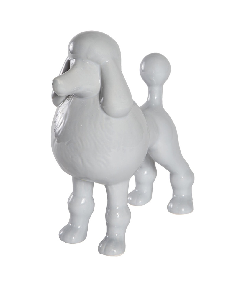 Standing Poodle Ceramic Statue