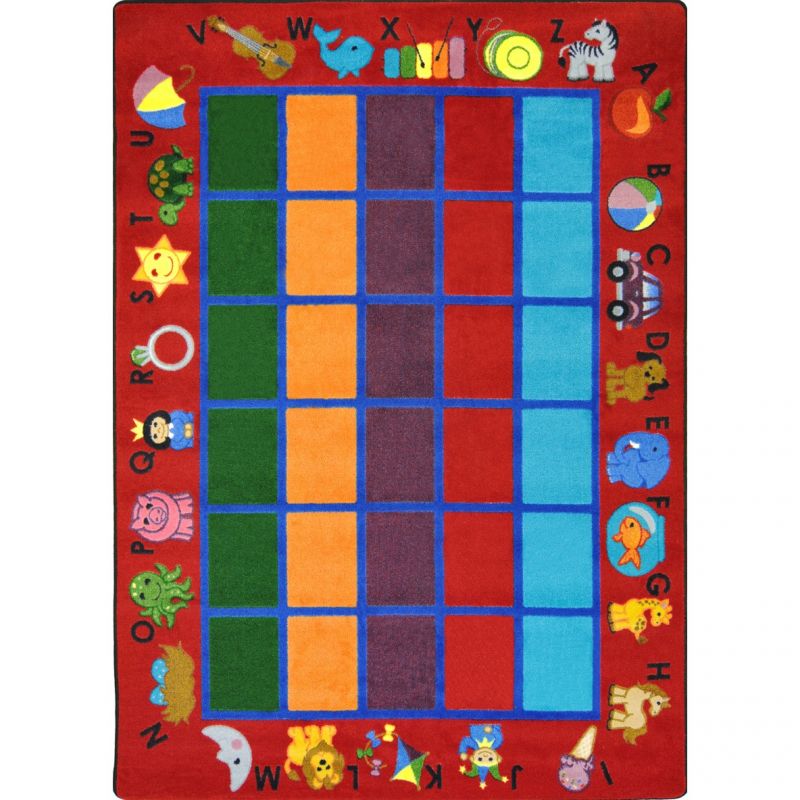 Alphabet Phonics 7'8" X 10'9" Area Rug In Color Red