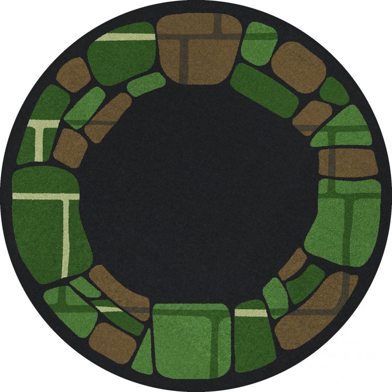 Biostones 7'7" Round Area Rug In Color Meadow