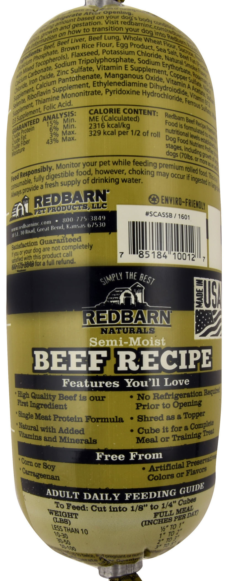 Redbarn Naturals Beef Recipe Dog Food Roll