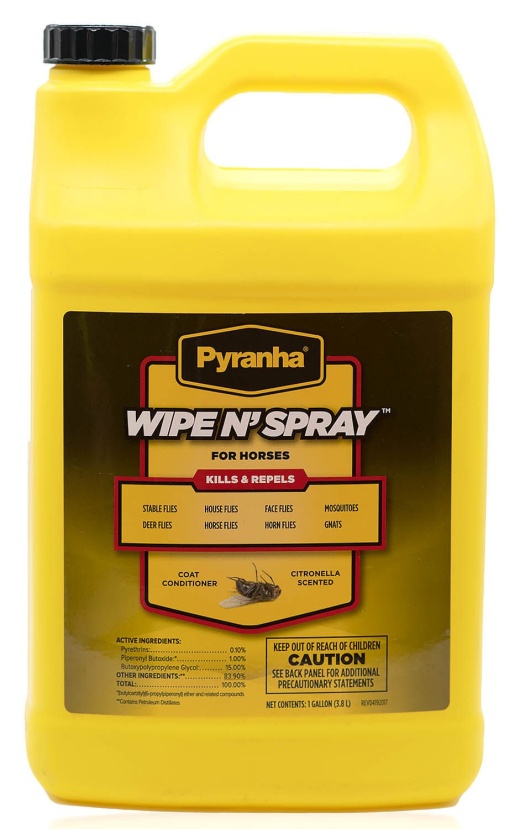 Pyranha Wipe N' Spray Fly Spray For Horses Gallon / Refill / 1