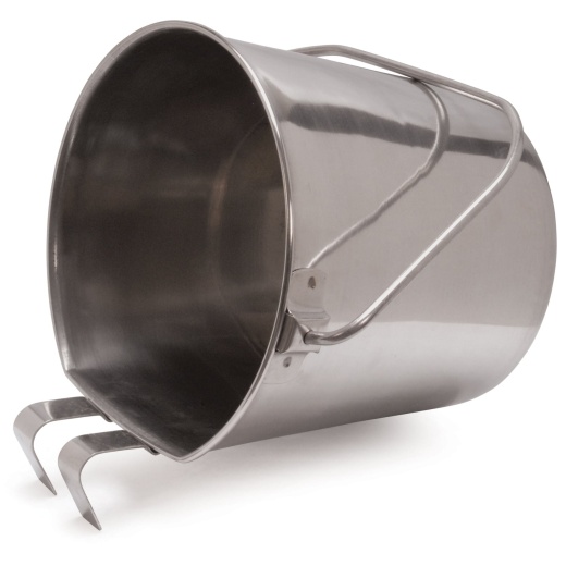 Jeffers Flat-Sided Stainless Steel Pails With Hook & Handle