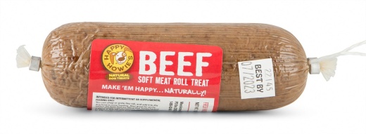 Happy Howie's Gourmet Meat Roll, Beef - Soft, Chewy, and Delicious Dog Treats
