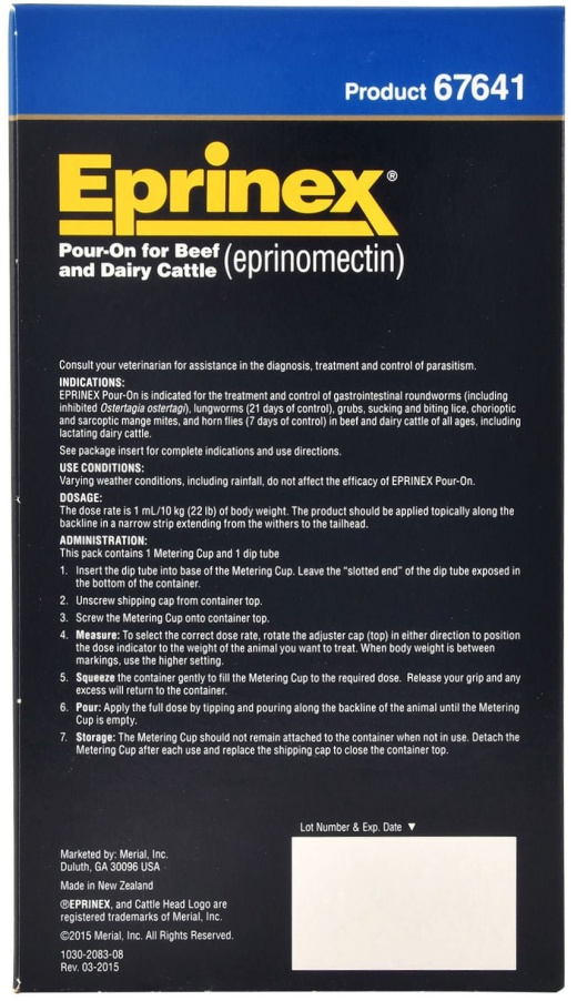 Eprinex Pour-On Cattle Wormer 250 Ml