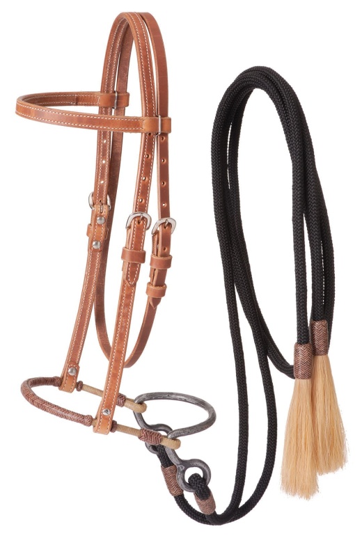 Harness Leather Headstall W/Training Bosal