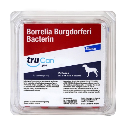 Trucan Lyme Vaccine For Dogs, 25 X 1 Ml