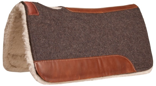 Blue Horse 100% Wool Contoured Saddle Pad With Fleece Bottom