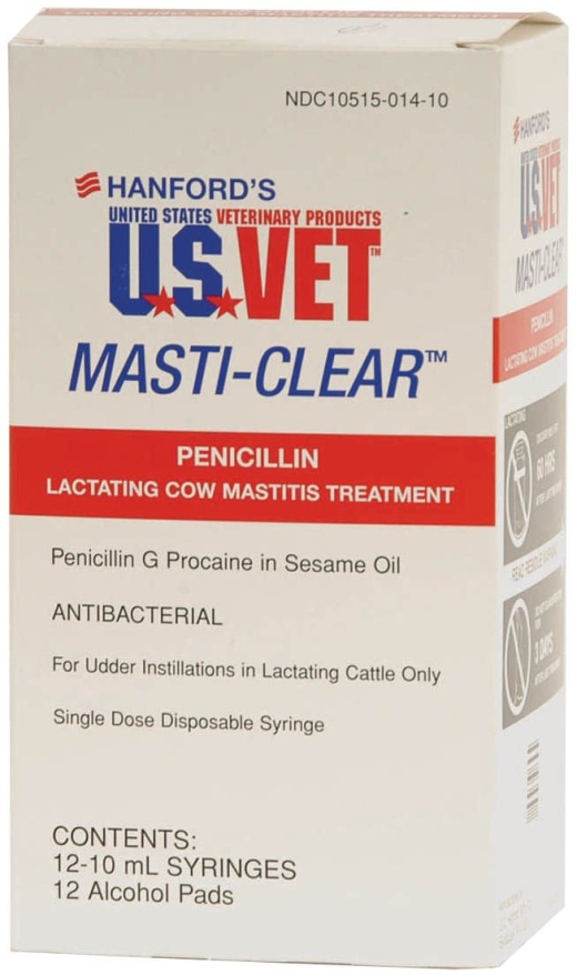 Masti-Clear 10 Ml Syringes, Box Of 12 - Effective Bovine Mastitis Treatment for Lactating Cows