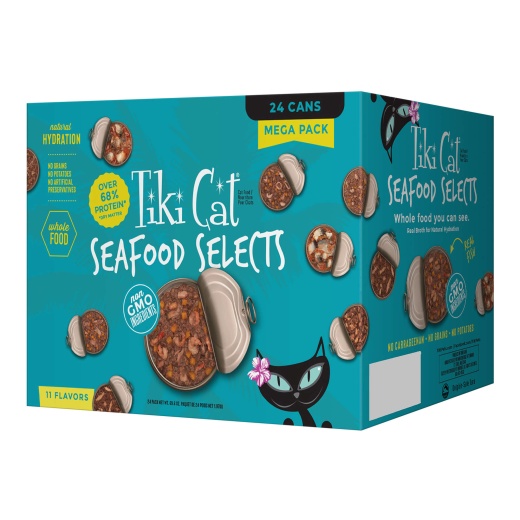 Tiki Cat Wet Cat Food Mega Pack, Fish Favorites, Variety Pack, 3 Oz Cans, 24 Ct - 3Oz, 24 Ct