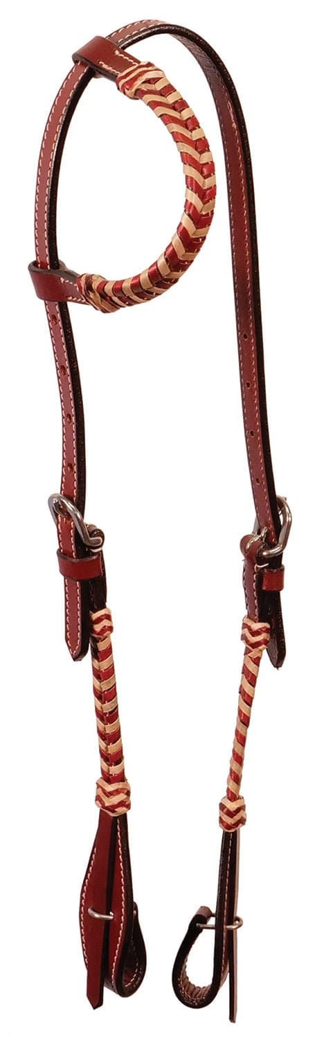 Brown Rawhide Laced One Ear Headstall