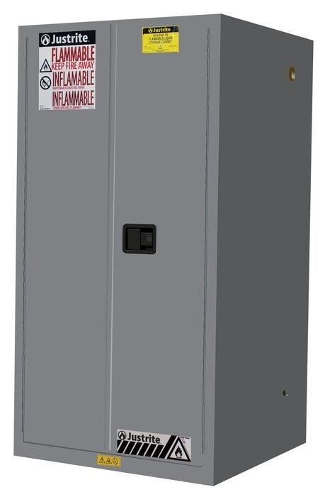 60 Gallon, 2 Shelves, 2 Doors, Manual Close, Flammable Cabinet, Sure-Grip® Ex, Gray
