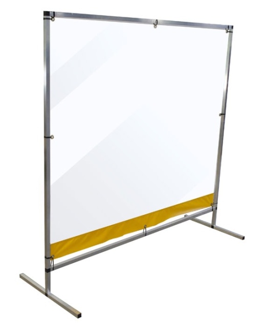 6' X 5' Free Standing Workspace Cough And Sneeze Guard, PVC in Aluminum Frame