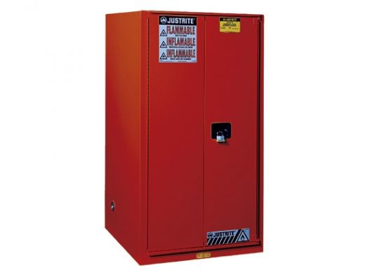 60 Gallon, 2 Shelves, 2 Doors, Self Close, Flammable Cabinet, Sure-Grip Ex, Red