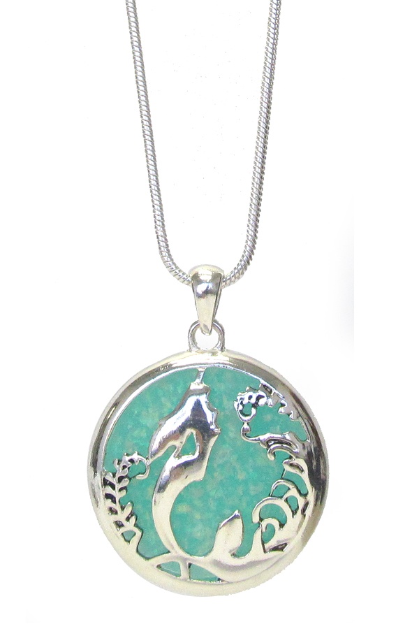 Sealife Theme Opal Necklace - Mermaid Sea Glass