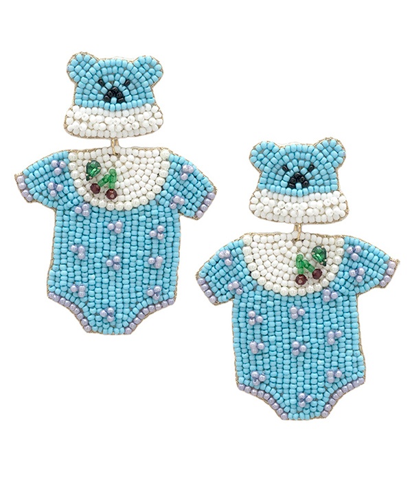 Handmade Multi Seedbead Baby Theme Earring - Baby Clothes