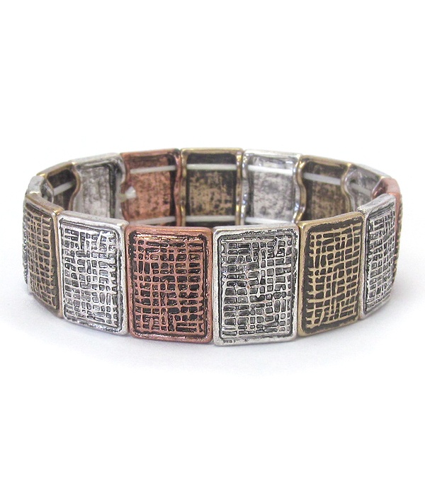 Vintage Metal Textured Stretch Bracelet