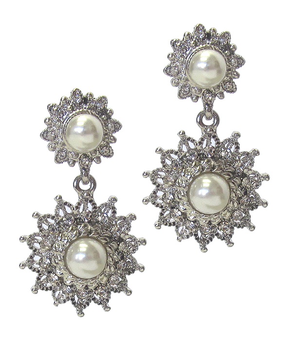 Crystal And Pearl Mix Party Earring