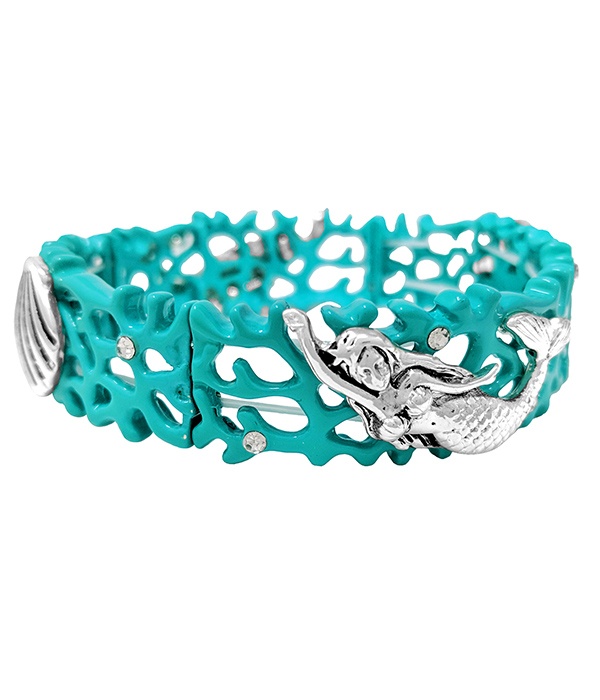 Sealife Theme Coral Stretch Bracelet - Mermaid