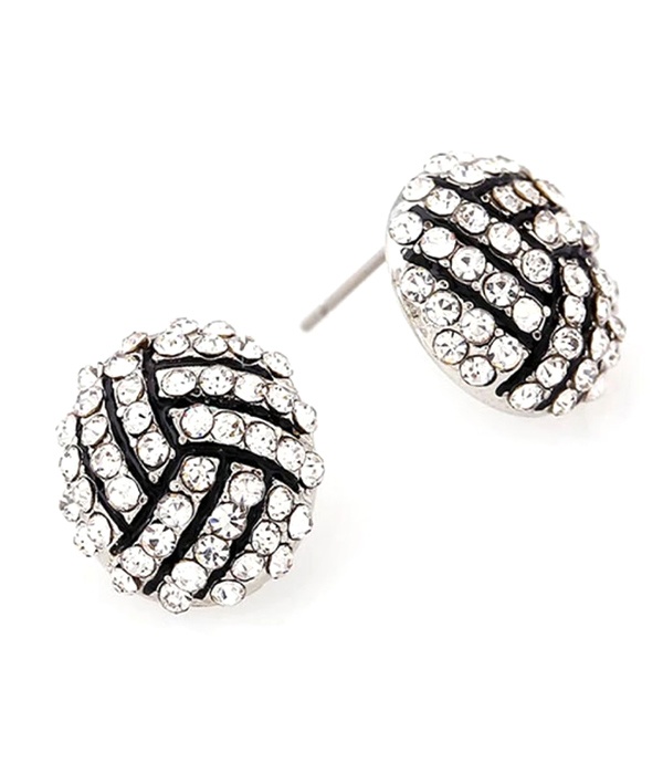 Sport Theme Crystal Earring - Volleyball