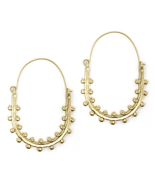 Metal Oval Earring