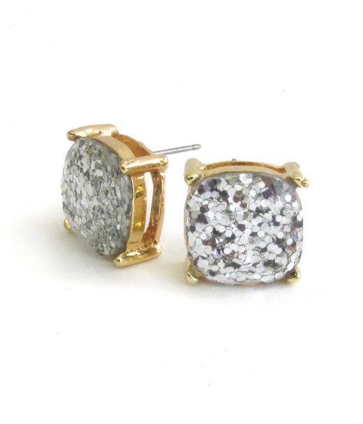 Facet Stone Glittering Stud Earring