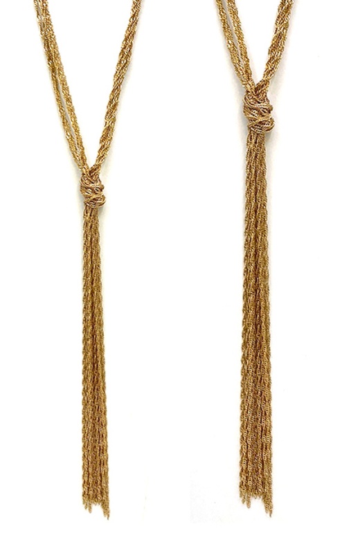Wholesale Multi Metal Chain Y Shape Knot Long Necklace