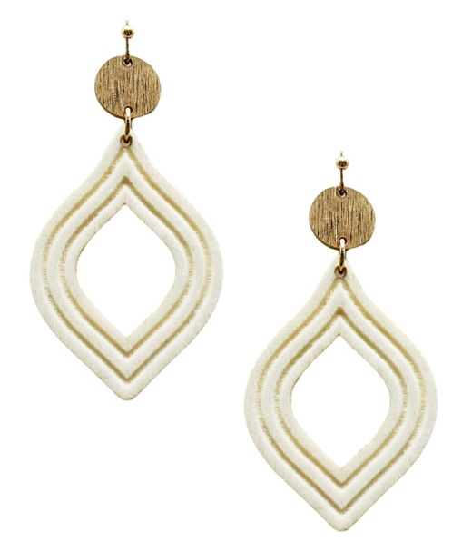 Wood Marquise Earring