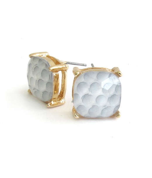 Golf Themed Facet Stone Stud Earring