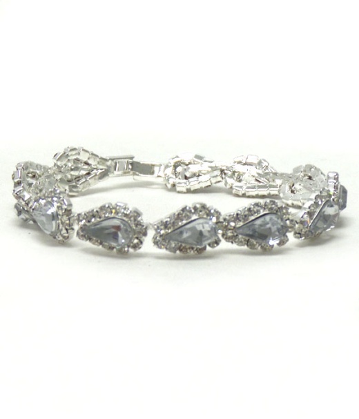 Teardrop Linked with Crystals Bracelet - Wholesale Price