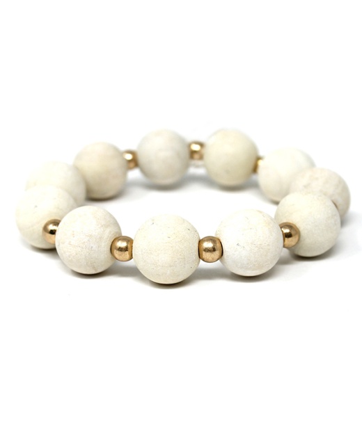 Wood Ball Bead Stretch Bracelet