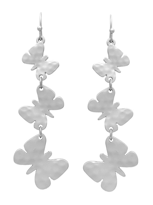 Multi Metal Butterfly Link Drop Earring