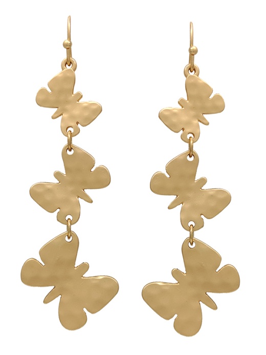 Multi Metal Butterfly Link Drop Earring
