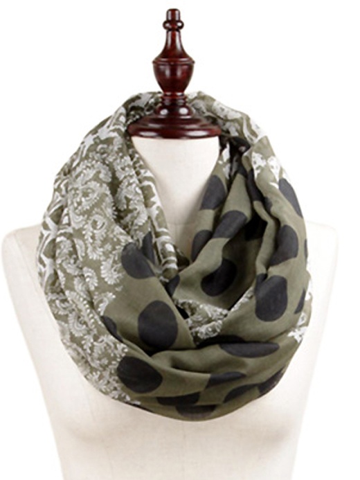 Polky Dot Infinity Scarf - 100% Polyester
