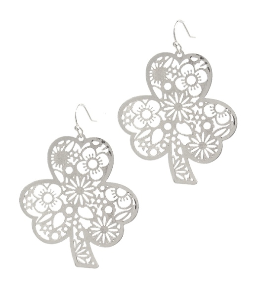 Metal Filigree Earring - Clover