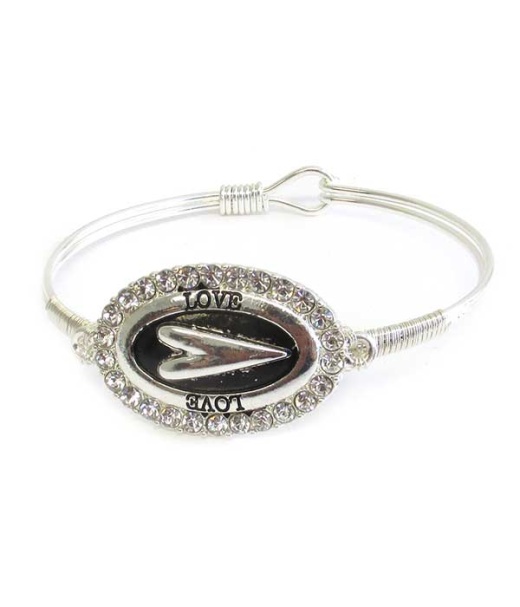 Religious Inspiration Wire Bangle Bracelet - Love
