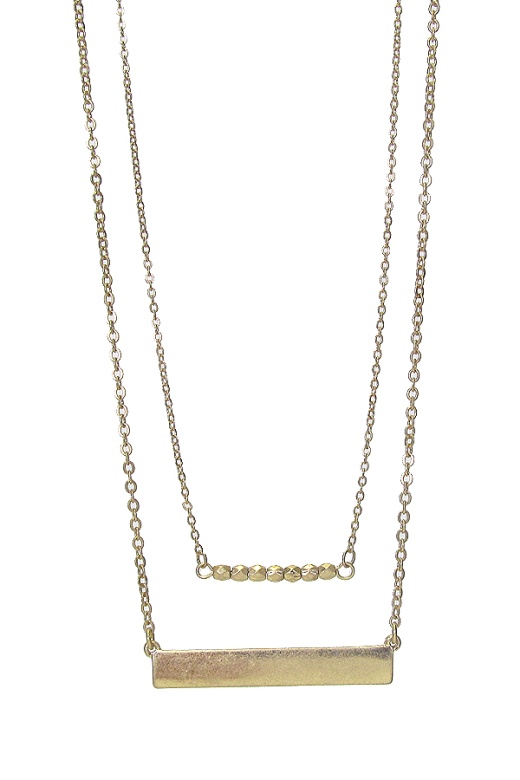 Double Layer Metal Bar Necklace
