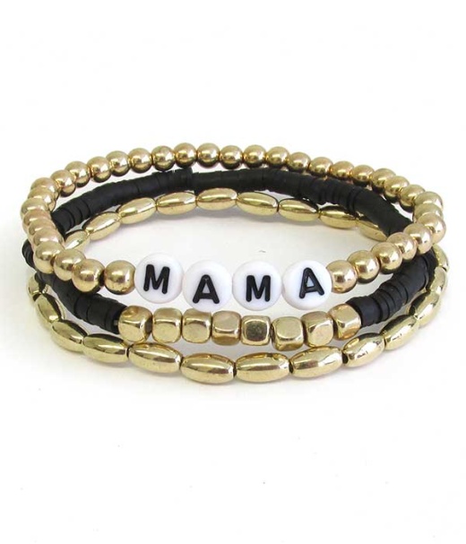 Mama Bear Theme 3 Stretch Bracelet Set