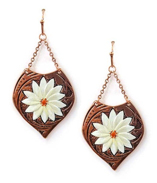 Flower Paint Dangle Drop Earring
