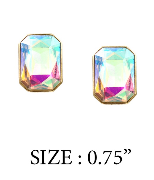 Facet Stone Stud Earring