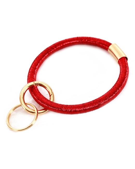 Keyring Fabric Bangle Bracelet with Key Chain