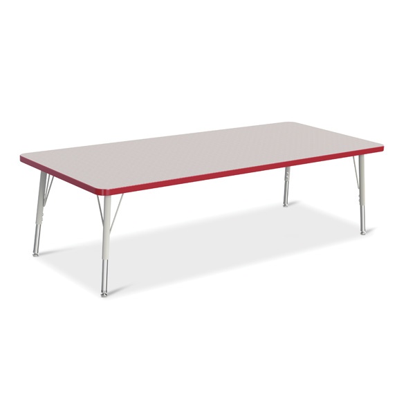 Berries® Rectangle Activity Table - 30" X 72", E-Height - Gray/Red/Gray