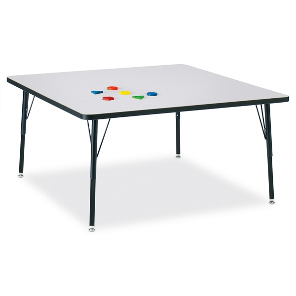 Berries® Square Activity Table - 48" X 48", A-Height - Gray/Black/Black