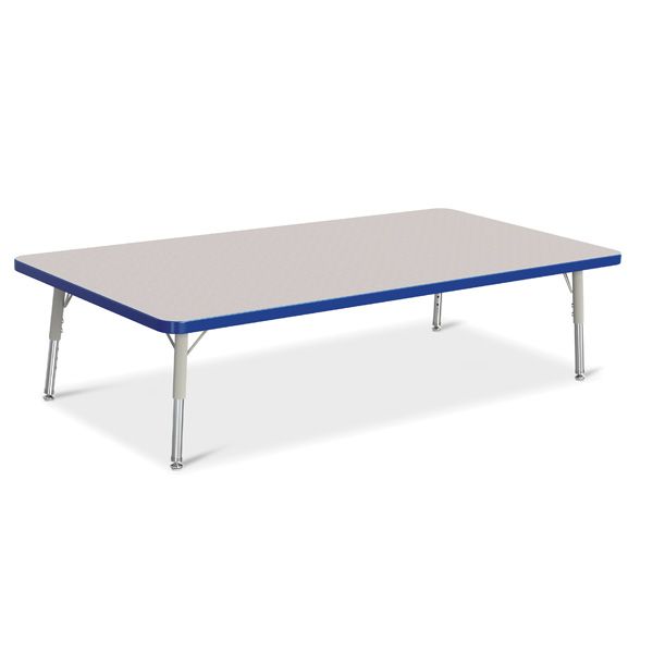Berries® Rectangle Activity Table - 30" X 60", T-Height - Gray/Blue/Gray