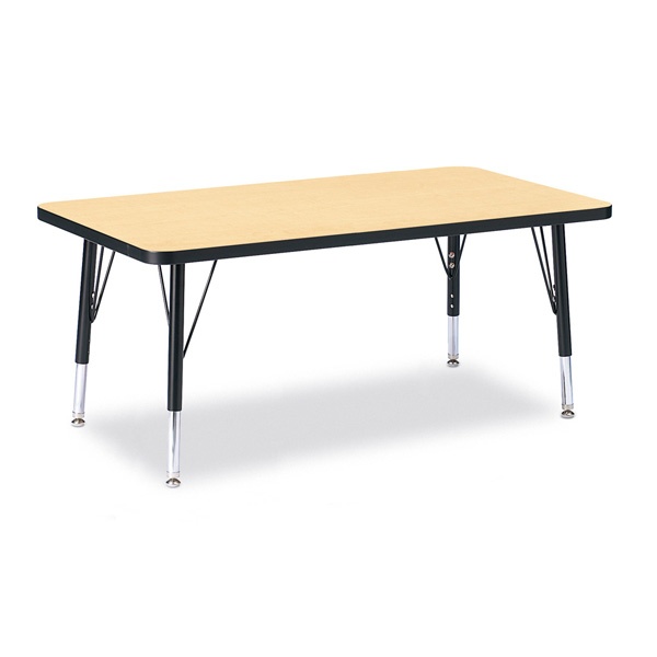 Berries® Rectangle Activity Table - 24" X 36", T-Height - Maple/Black/Black