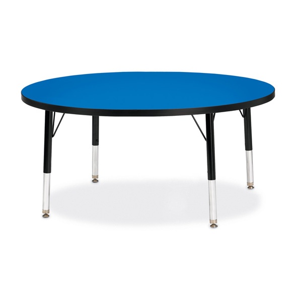 Berries® Round Activity Table - 42" Diameter, T-Height - Blue/Black/Black